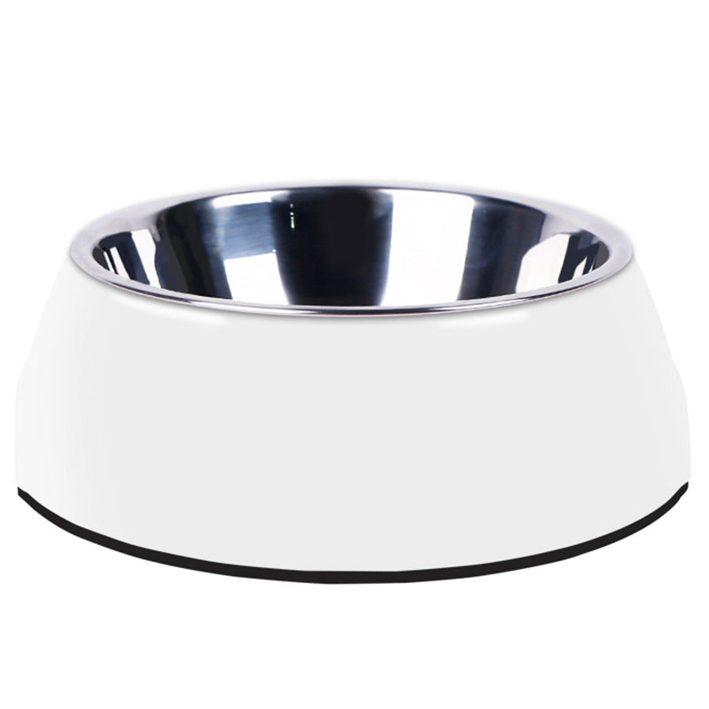 Luxe Melamine Pet Bowl – Classic Round | 6 Colours | S–XL - Stainless Steel