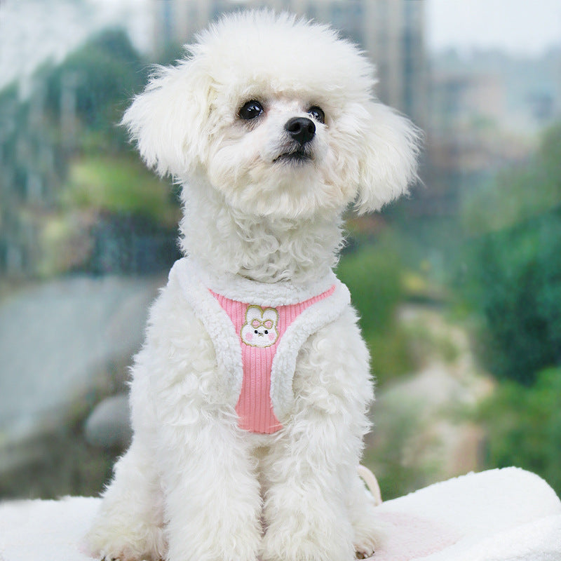 Bunny Themed Pet Harness & Lead Set – Blue, Yellow & Pink | XXS–M