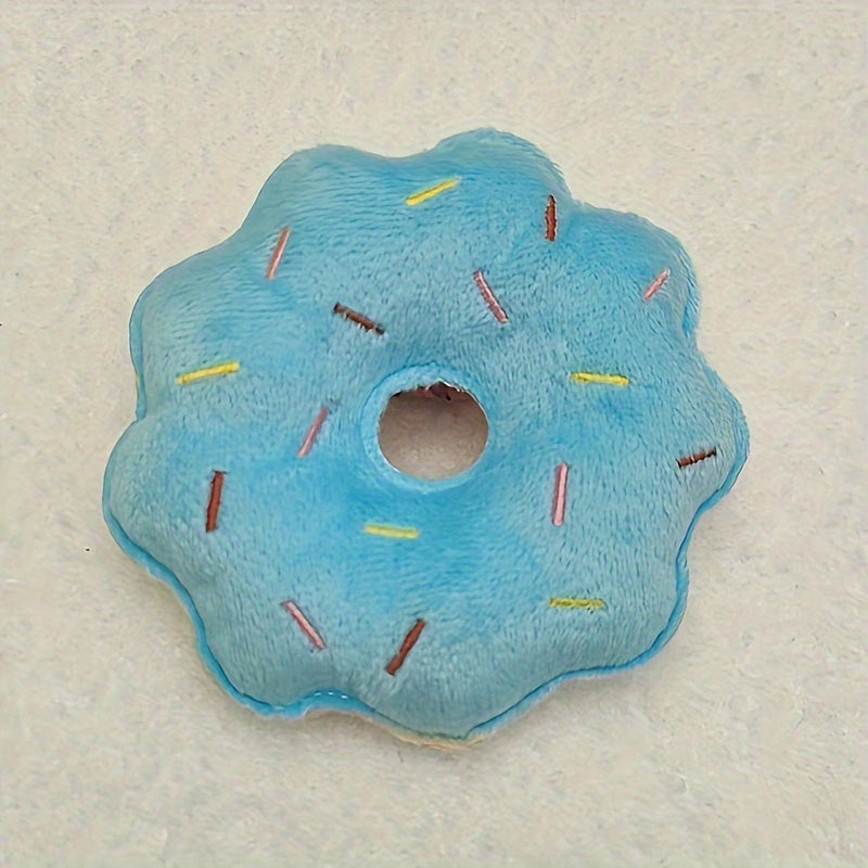 3pcs Squeaky Plush Donut Dog Toys - Soft Fabric Pet Pillows for Play & Party Favors, Ideal for Medium Breeds