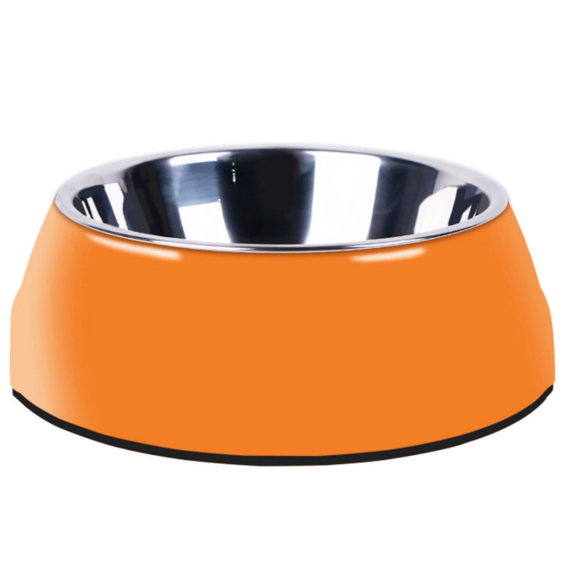 Luxe Melamine Pet Bowl – Classic Round | 6 Colours | S–XL - Stainless Steel
