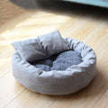 Round Plush Pet Nest with Pillow - Cosy Bed for Small Dogs & Cats